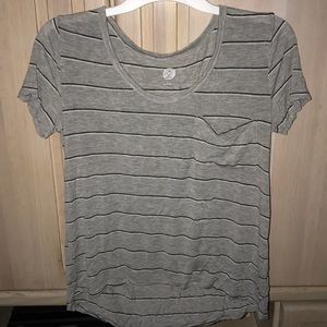 Gray tee shirt with tail back